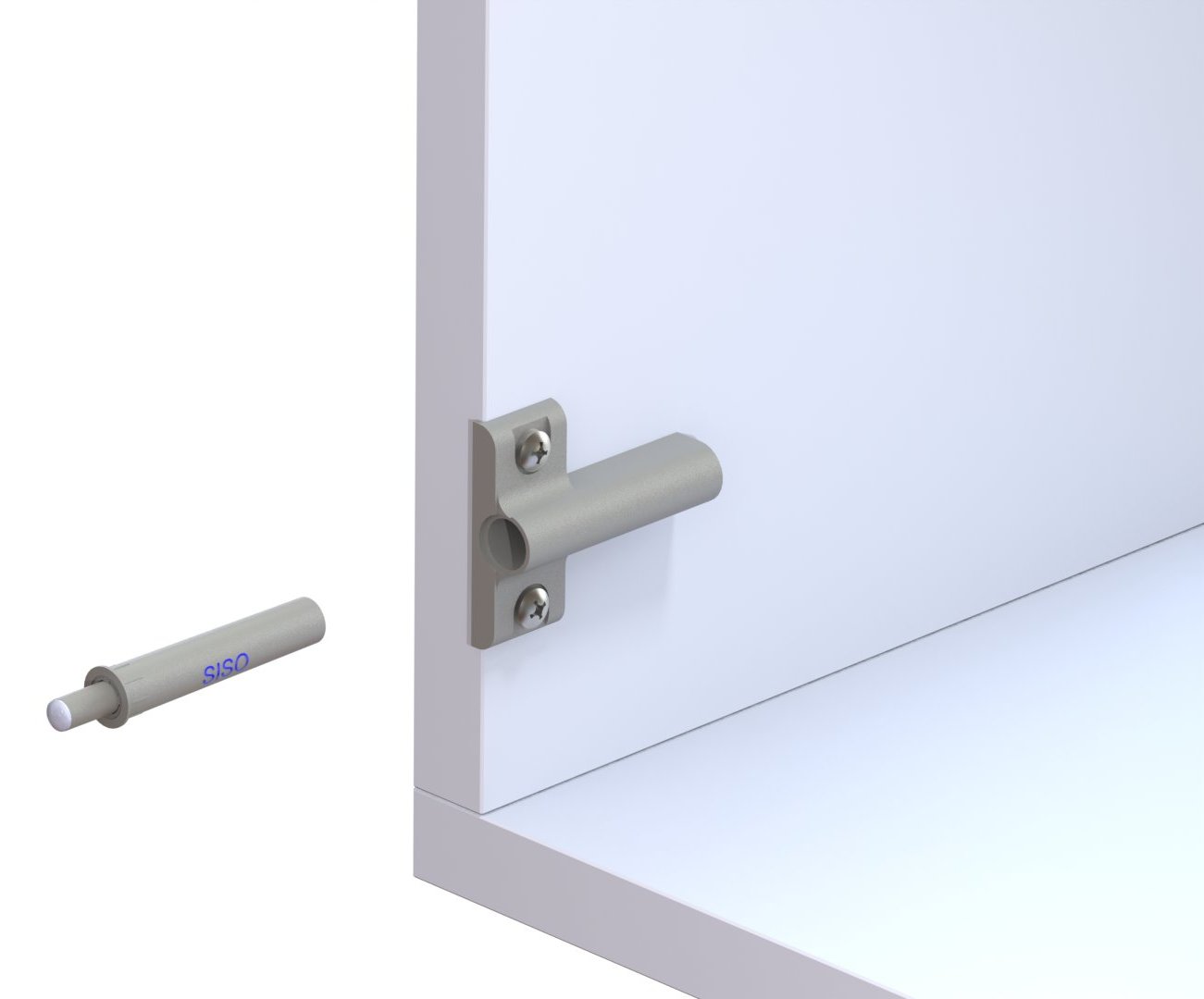 2 amortiguadores de puerta de cierre suave con placa de montaje en cruz.  Para muebles atornillados - compuertas para muebles, cierre suave