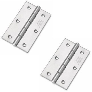 2 piezas de bisagra de rosca de alta calidad, fabricadas en acero inoxidable SUS304, capacidad de carga: 10 kg (22 lbs), 76 mm (2-63/64"), B-1059-2. Bisagra robusta y plana para puertas de máquina, puertas de carcasa, escotillas de mantenimiento y mucho más, por TAKIGEN (Japón)