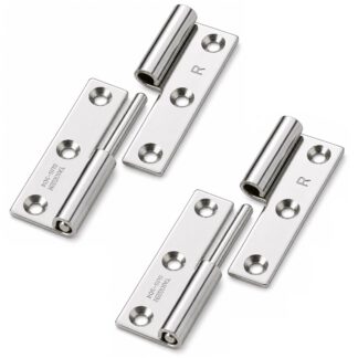2 piezas de bisagra de póster de alta calidad, B-1004-3-R, altura: 50 mm, de TAKIGEN, capacidad de carga: 7 kg (16 lbs), versión: derecha. Imagen del producto