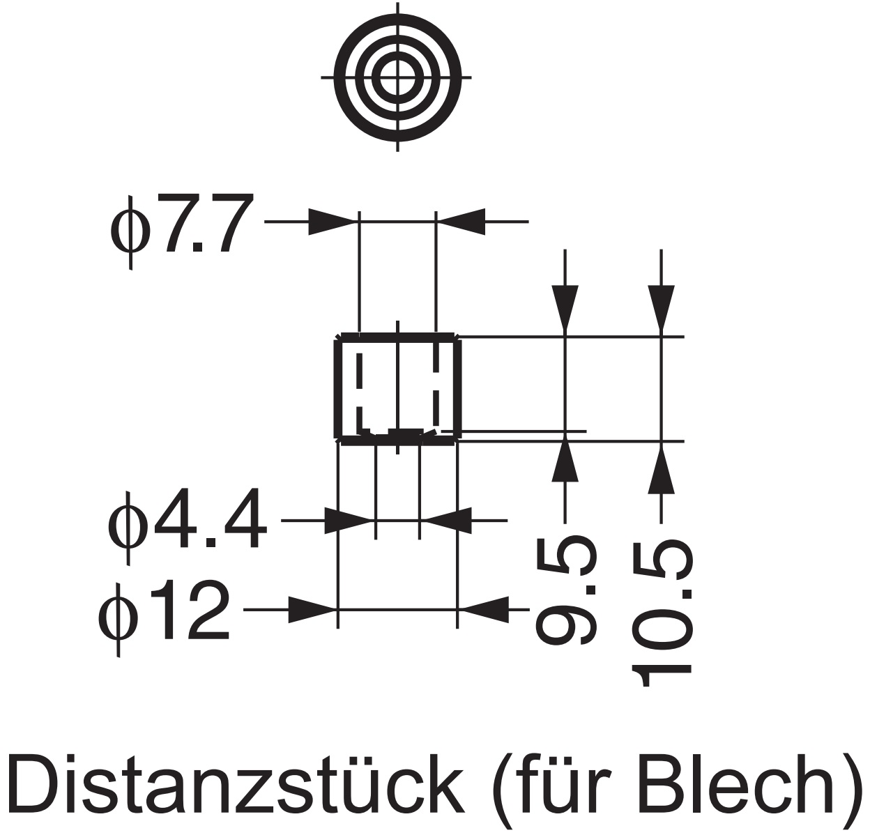 Espaciador de acero de 2 piezas, superficie: galvanizado, 10,5 mm (0,5") BSP-8. Fijación de chapa BSP-8 para mango shell Sugatsune SD-160WB, mango shell Sugatsune SD-160CR , by Sugatsune / LAMP® (Japón) - Imagen 2