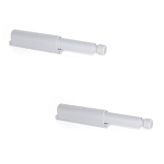 2 piezas elegante pestillo a presión, superficie: gris, 62 mm (2-7/16"), versión: no magnética, 2033821. Cierre robusto push-to-open para puertas de muebles, puertas de armarios, solapas y mucho más, by EMUCA