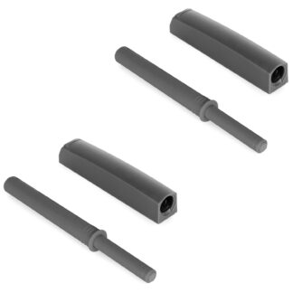 Elegante pestillo de presión de 2 piezas con carcasa de montaje, superficie: gris antracita, diseño: no magnético, 1900223. Abridor de puerta push-to-open estable para puertas de muebles, puertas de armarios, trampillas y mucho más, de EMUCA