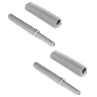 Elegante pestillo a presión de 2 piezas, con carcasa de montaje, superficie: gris, diseño: no magnético, 1900221. Abridor de puerta push-to-open estable para puertas de muebles, puertas de armarios, trampillas y mucho más, by EMUCA