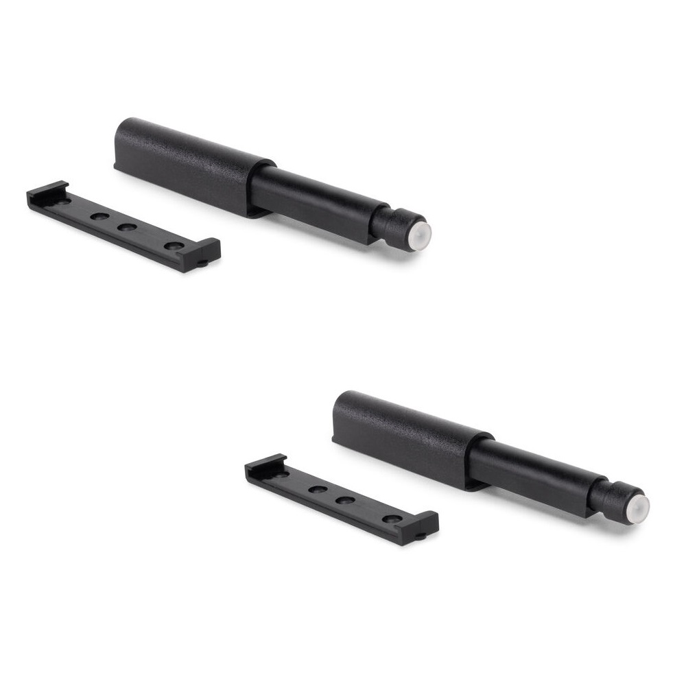 Elegante cierre a presión de 2 piezas, superficie: negro, 62 mm (2-7/16"), versión: no magnética, 2033817. Cerradura a presión robusta para puertas de muebles, puertas de armarios, solapas y mucho más, by EMUCA