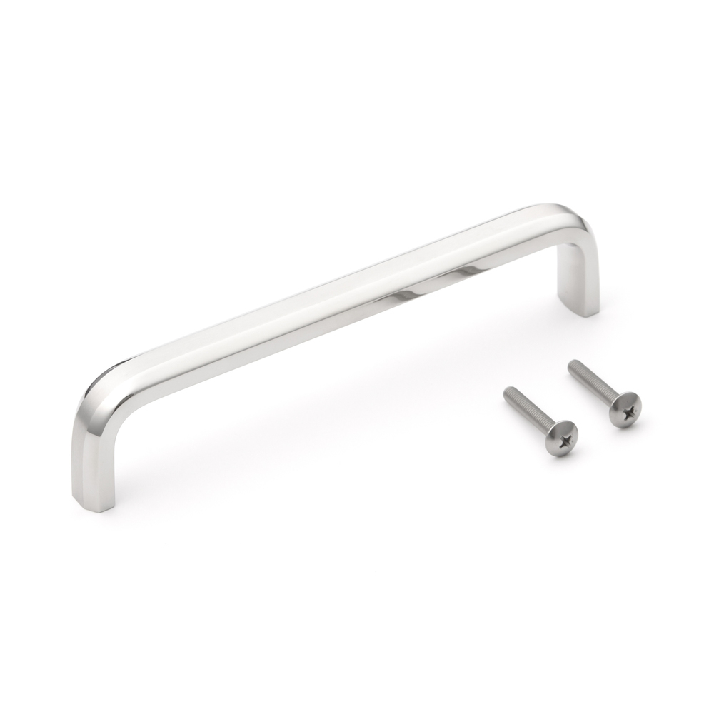 Edelstahlgriff SUS303 von Sugatsune, XL-CU180TT (182 mm), matt und poliert. Produktfoto