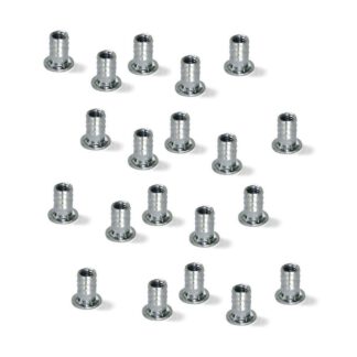 20 piezas Tuerca a presión de alta calidad con rosca interior M6, de acero, superficie: galvanizada, 13,6 mm (17/32"), 8066705. Práctico manguito de accionamiento con collar para uniones de muebles y mucho más, de EMUCA