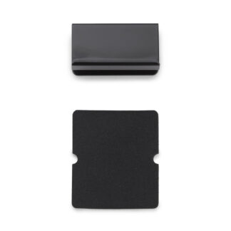 Contraplaca para vidrio de 5 mm (13/64") de espesor con función de asa, superficie: negra, 40 mm (1-37/64"), K-150B. Contraparte para puerta de vitrina, papamoscas magnético y mucho más, de Sugatsune / LAMP® (Japón)