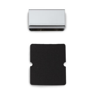 Contraplaca para vidrio de 6 mm (15/64"), de espesor, con función de tirador, superficie: cromada, 40 mm (1-37/64"), K-150CR y K-130-P6. Contraparte para puerta de vitrina, papamoscas magnético y mucho más, de Sugatsune / LAMP® (Japón)