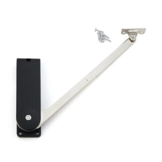 soporte de solapa de alta calidad, HDS-30KR-BL, de Sugatsune, negro, versión: derecha. Imagen del producto 
