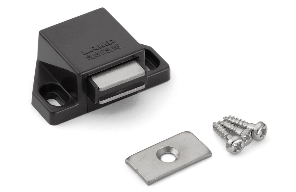 2 piezas de cierre magnético compacto, incl. contraplaca, superficie: marrón, 25 mm (63/64"), ML-30SBR. Abrepuertas push-to-open que ahorra espacio para puertas de muebles, puertas de armarios y mucho más, de Sugatsune / LAMP® (Japón) - Imagen 4