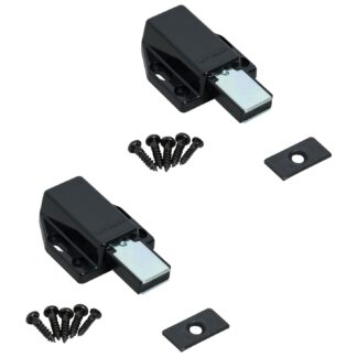 2 piezas de cierres magnéticos de alta calidad, incl. contraplaca, superficie: negro, 38 mm (1-1/2"), ML-80BL. Abridor de puertas push-to-open para puertas de muebles, puertas de armarios y mucho más, de Sugatsune / LAMP® (Japón)