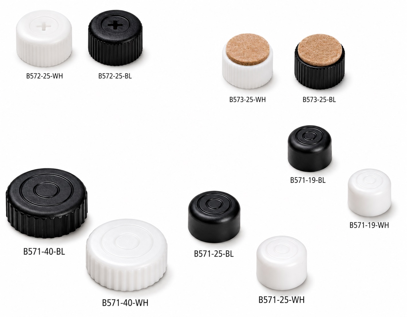 4 piezas de ajustador robusto para muebles, capacidad de carga: 600 kg (1323 lbs), superficie: blanca, ⌀25 mm (63/64"), versión: con vaso Phillips para destornillador, B572-25-WH. Pie ajustable para muebles y mucho más, por Kojima (Japón) - Imagen 4