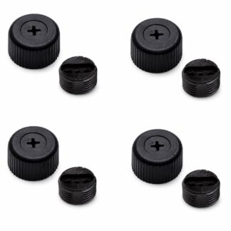 Ajustador robusto de muebles de 4 piezas, B572-25-BL, diámetro: ⌀25 mm, de Kojima, capacidad de carga: 600 kg (1323 lbs), negro, versión: con enchufe Phillips para destornillador. Imagen del producto
