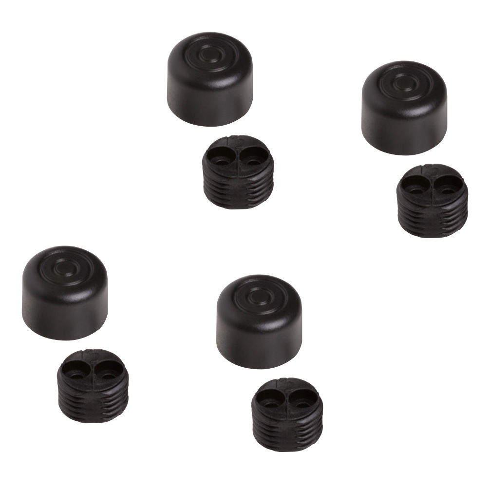4 Stück robuster Möbelversteller, B571-19-BK, Durchmesser: ⌀19 mm, von Kojima, Tragkraft: 400 kg (882 lbs), schwarz, Ausführung: Standard. Produktbild