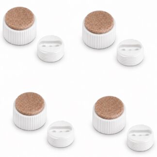 4 piezas de ajustador robusto para muebles, capacidad de carga: 600 kg (1323 lbs), superficie: blanca, ⌀25 mm (63/64"), versión: con almohadilla de fieltro, B573-25-WH. Base ajustable para muebles, mesas, armarios, patas de mesa y mucho más, por Kojima (Japón)