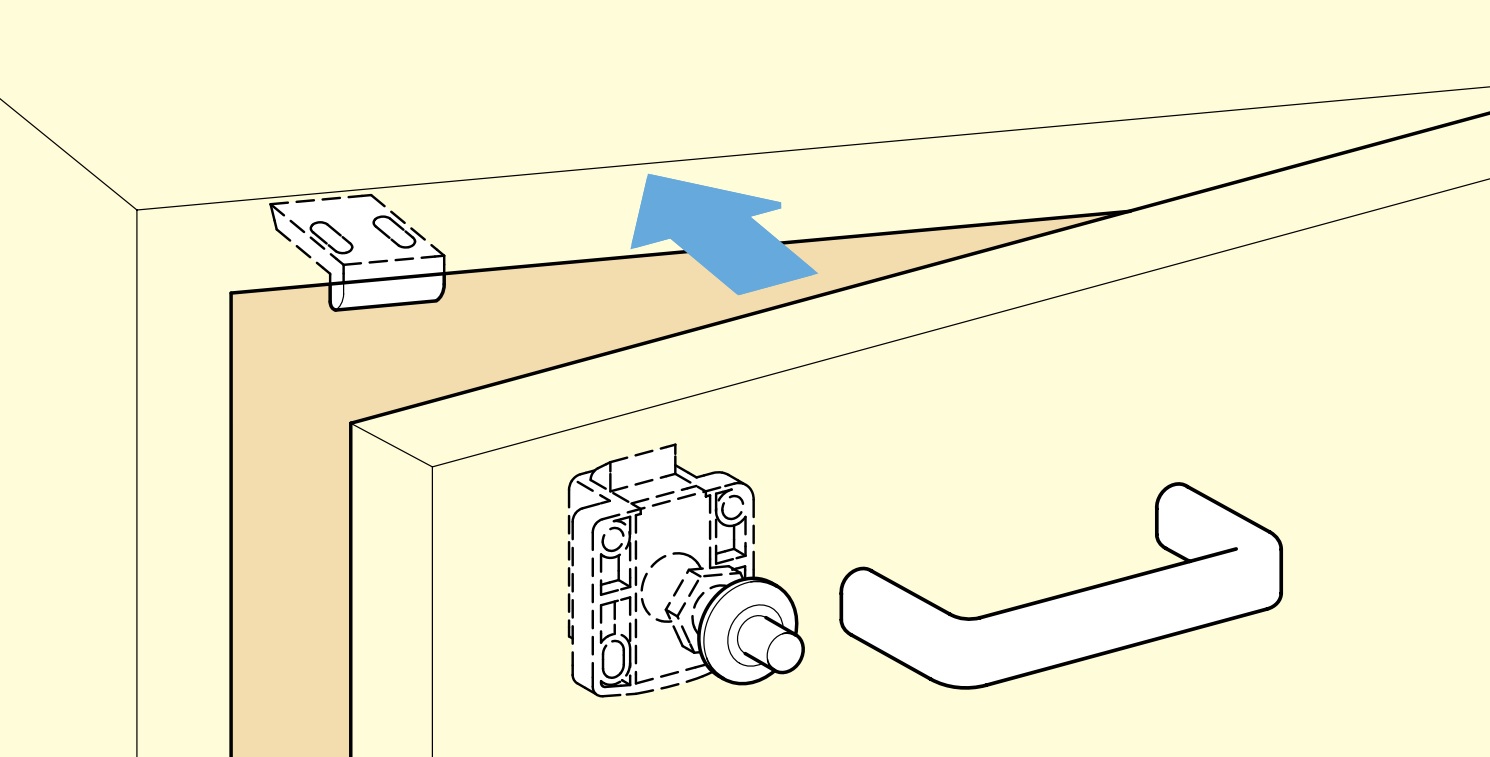Cierre de pulsador para espesores de puerta de 18 a 21 mm, superficie: marrón, SL-B211-BR. Push-Latch para conversión de vehículos recreativos, interiores de yates, muebles de caravanas y mucho más, por Sugatsune / LAMP® (Japón) - Imagen 6