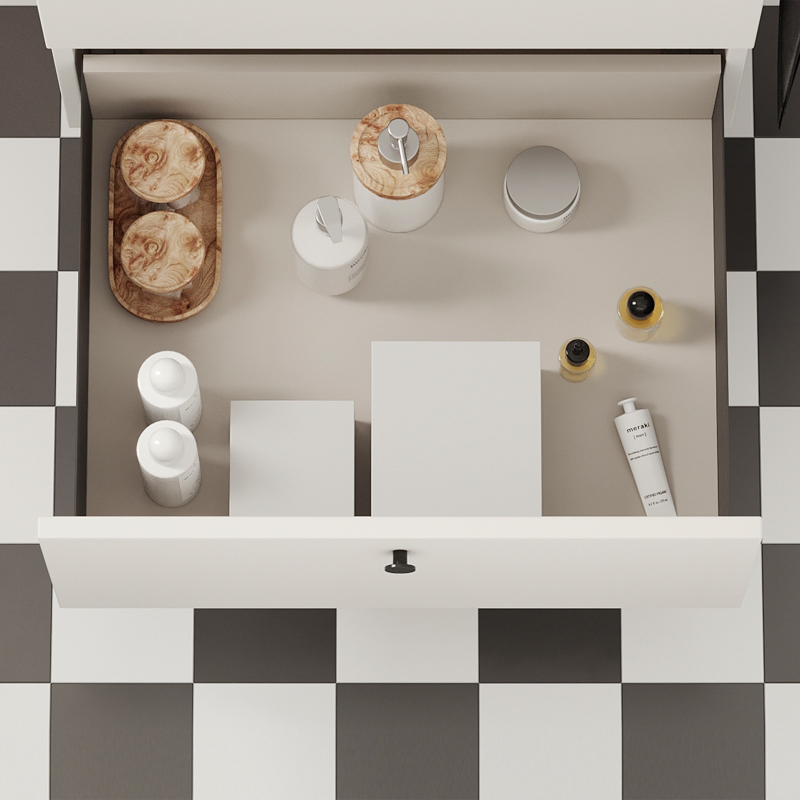 Juego de cajones, con marcos extra finos, altura: 88 mm (3-15/32"), superficie: gris antracita, 490 mm (19-19/64"), versión: desplegable parcial con apertura de empuje, 3275435. cajones para muebles de cocina y mucho más, por EMUCA - Imagen 8