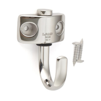 Gancho giratorio de acero inoxidable SUS304 de alta calidad, 67 mm (2,7"), JF-T45. Gancho giratorio V2A para construcción naval, vehículos recreativos, exteriores, ambientes húmedos y mucho más, por Sugatsune / LAMP® (Japón)