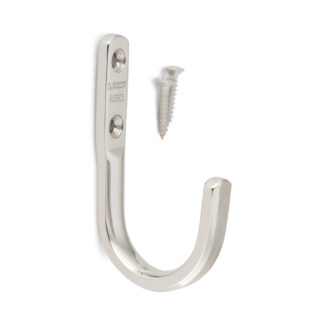 Gancho de pared de alta calidad de alta resistencia fabricado en acero inoxidable SUS304, 46 mm (1,9"), XL-CUJ45TT. Gancho toallero V2A para baño, piscina, construcción naval, autocaravana, zona exterior, ambiente húmedo y mucho más, de Sugatsune / LAMP® (Japón)