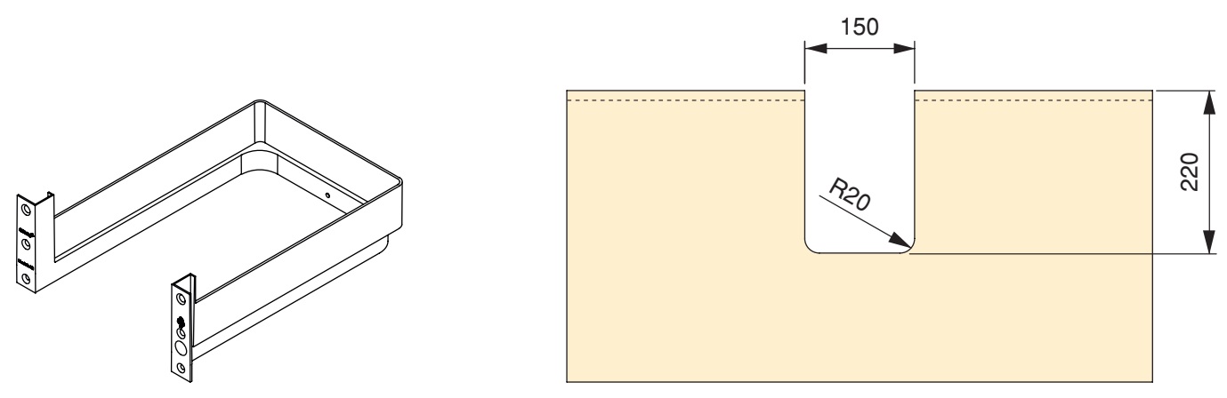 Recorte de sifón de alta calidad, de plástico, superficie: blanco, 3011915. Protección de sifón rectangular para mueble de lavabo, armario de cocina, mueble de baño, sifón, desagüe y mucho más, de EMUCA - Imagen 3