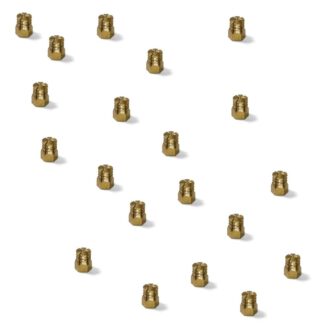 20 piezas de manguito de expansión de alta calidad con rosca interior M4 para madera, de latón, 7,5 mm (19/64"), 9003402. Práctico inserto de rosca de expansión para piezas de madera, uniones de muebles y mucho más, de EMUCA