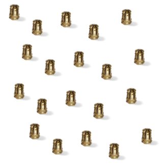 20 piezas de manguito de expansión de alta calidad con rosca interior M6 para madera, de latón, 12 mm (15/32"), 8008202. Práctico inserto de rosca separador para piezas de madera, uniones para muebles y mucho más, de EMUCA