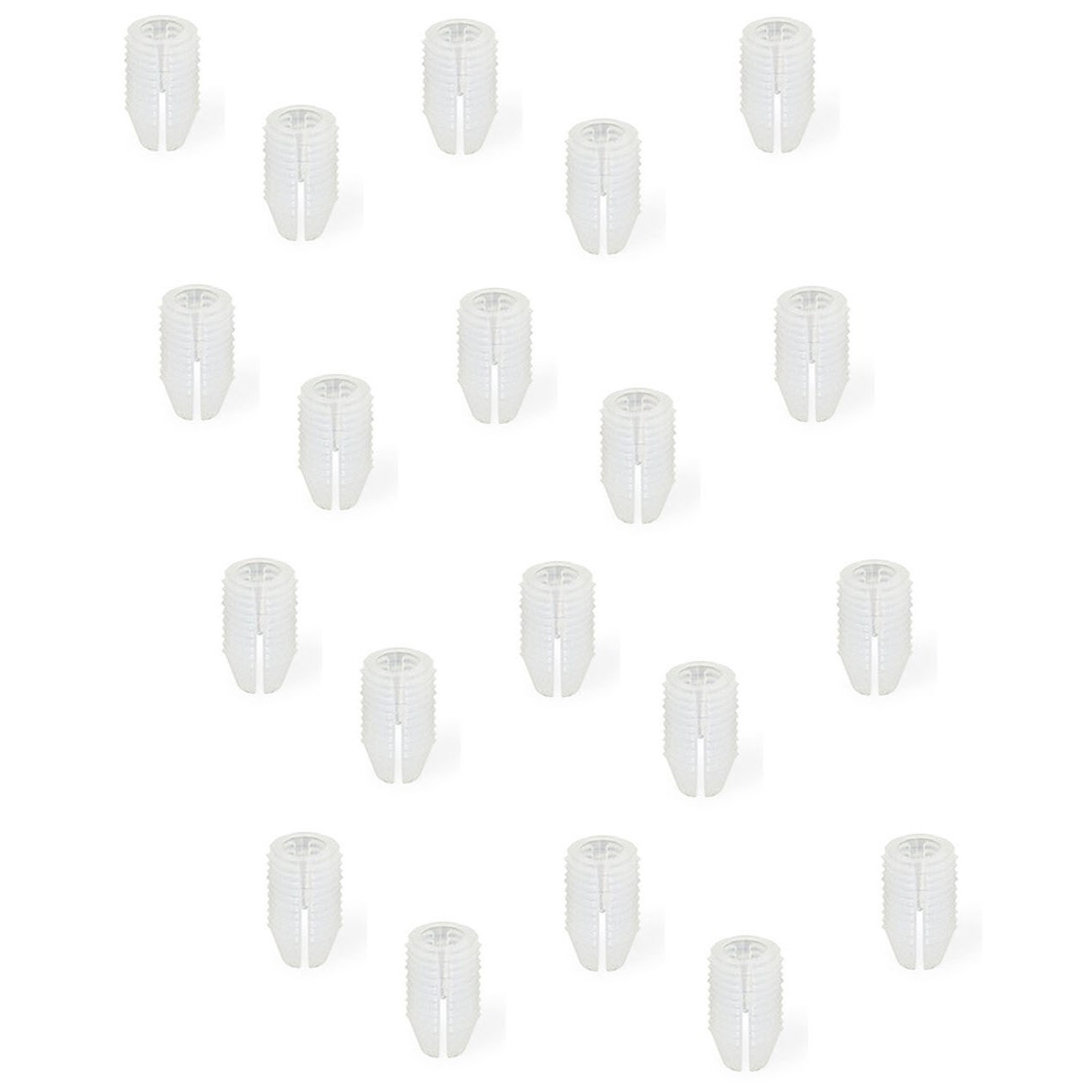 20 piezas robusto manguito de entrada apto para tornillos de ⌀3 mm, de nailon (PA), 10 mm (25/64"), 9040920. Práctico manguito de expansión para la conexión de muebles, montaje de carcasas, montaje de estanterías y mucho más, de EMUCA