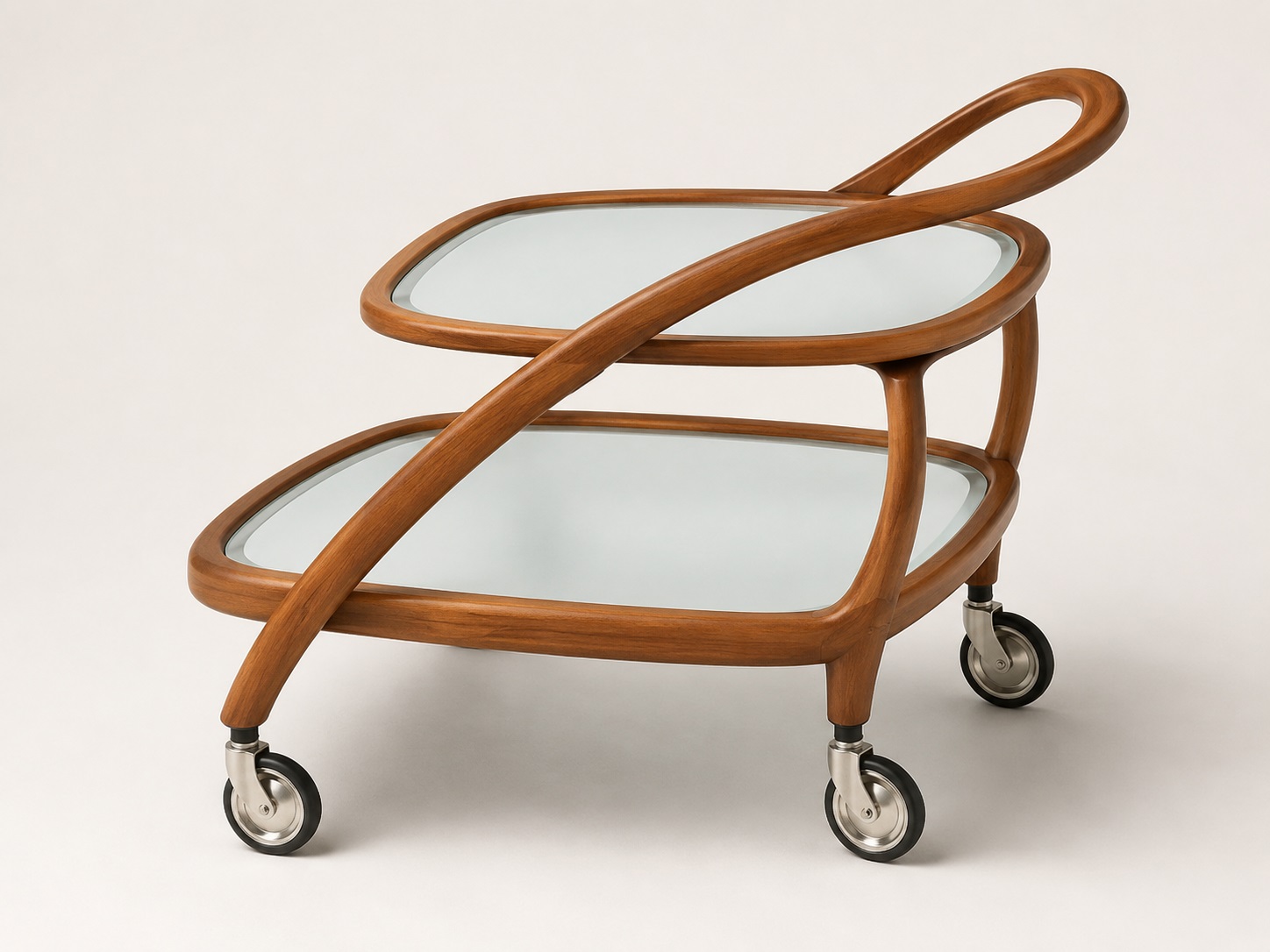 Rollo clásico de carrito de té de 4 piezas, capacidad de carga: 60 kg (133 lbs), superficie: niquelado, ⌀75 mm (2-61/64"), 08.01.110-1. Rollo de servicio de alta calidad para carritos de té, carritos de servicio, carritos laterales y mucho más, procedente de SISO Dinamarca - Imagen 2