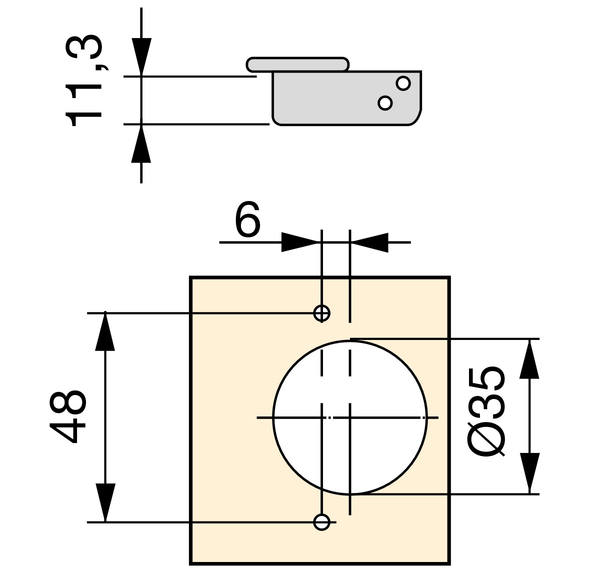 Bisagra de copa, cierre suave, montaje con clip, ajustable en 3D, incl. placa de montaje, superficie: niquelado, versión: de superficie, bisagra de 1040007 para muebles, armarios y mucho más, by EMUCA - Imagen 2