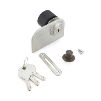 Cerradura de palanca, para puertas de cristal, serie Million Lock, con llave similar 1310GLW-SN-D, por Sugatsune / LAMP (Japón)