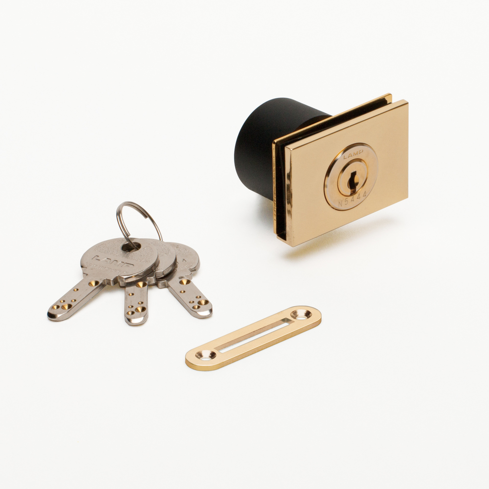 Cerradura de palanca, para puertas de cristal, con llave diferente GS-GL5-GP-B, por Sugatsune / LAMP (Japón)