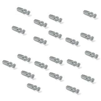 20 piezas de robusto tornillo de conexión para diámetro ⌀3,5 mm, de acero, 10 mm (25/64"), 8057205. Robusto pasador excéntrico para la conexión de muebles y mucho más, de EMUCA