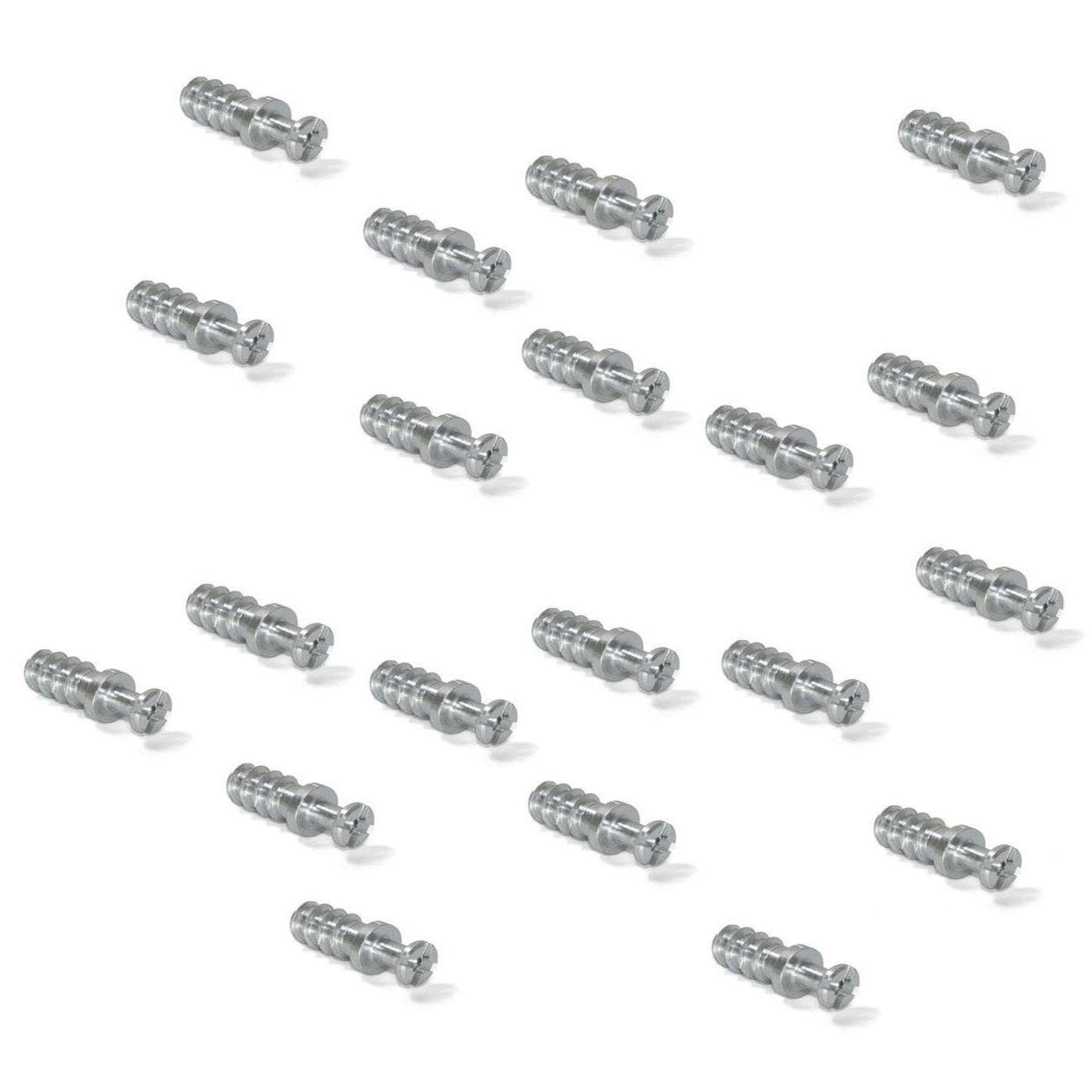 20 piezas de robusto tornillo de conexión para diámetro ⌀3,5 mm, de acero, 10 mm (25/64"), 8057205. Robusto pasador excéntrico para la conexión de muebles y mucho más, de EMUCA