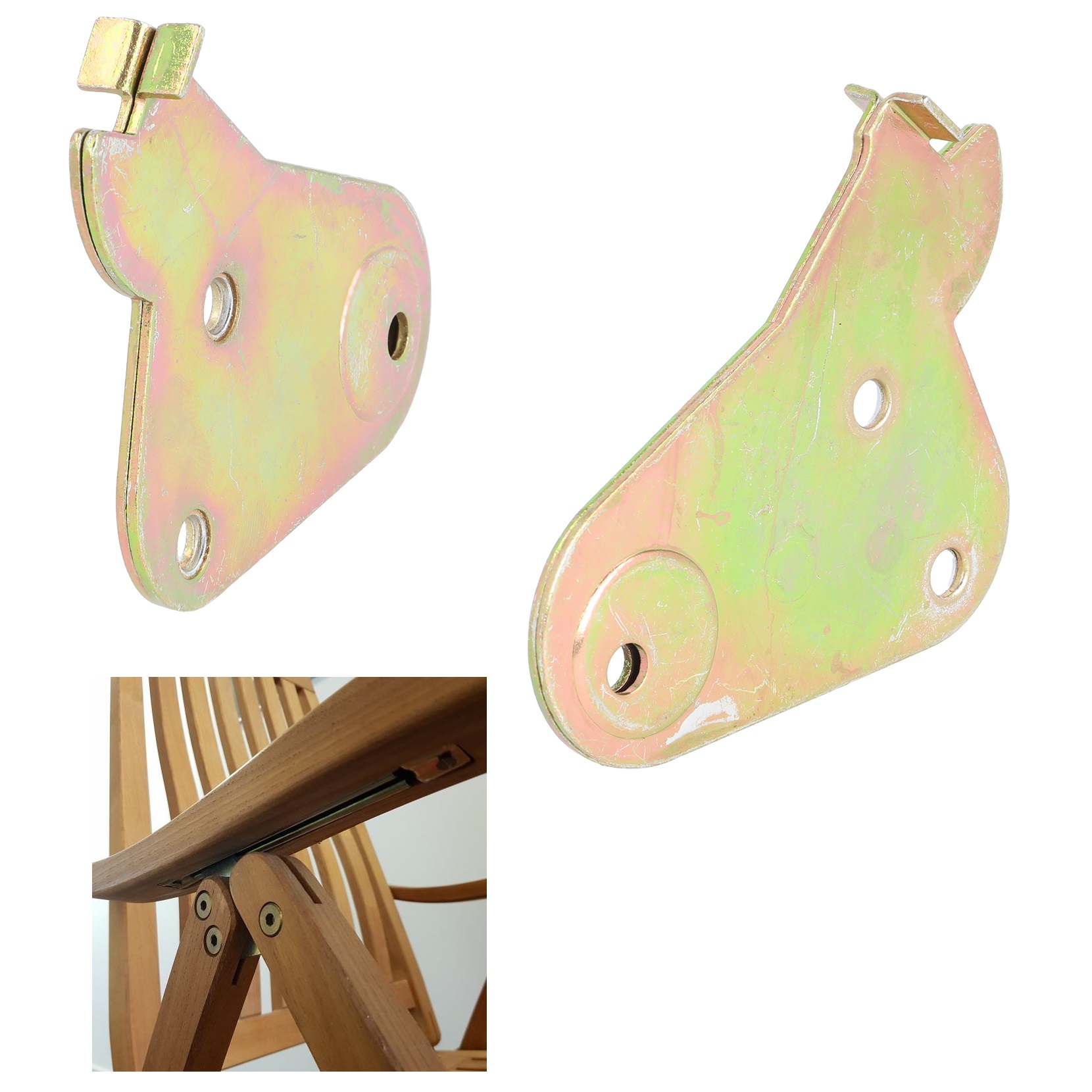 2 piezas de trinquete resistente a la intemperie, de acero robusto, superficie: galvanizado, amarillo, 04.05.015-2 (04.05.015). Palanca de mango para tumbona de jardín, tumbona, tumbona, muebles de exterior, muebles de patio, muebles de jardín y mucho más